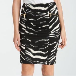 MICHAEL KORS Zebra Print Ponte Pencil Skirt